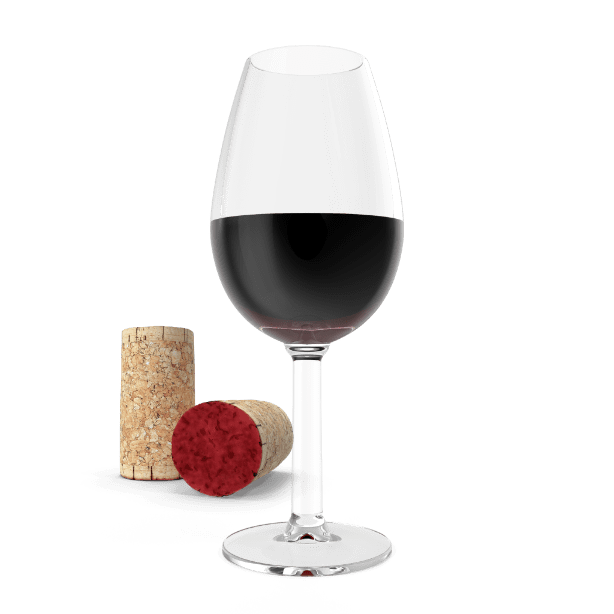 wine glass and cork